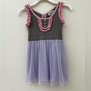 Matilda Jane Pink Trim Gray Bodice Lavender Tulle Dress